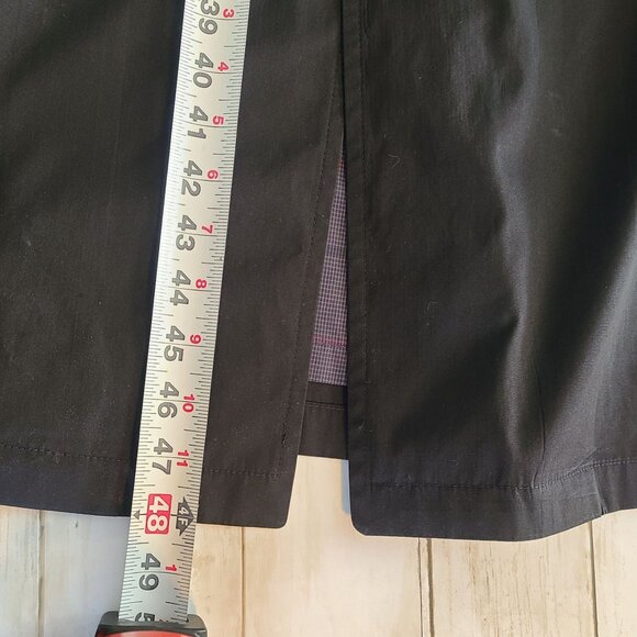 Hart Schaffner Marx Black Single Breasted Full Length Raincoat 40R Quiet Luxury - Picture 7 of 9